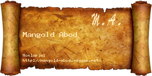 Mangold Abod névjegykártya